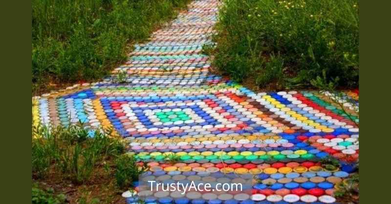 Recycled Bottle Caps Walkway Ideas On A Budget