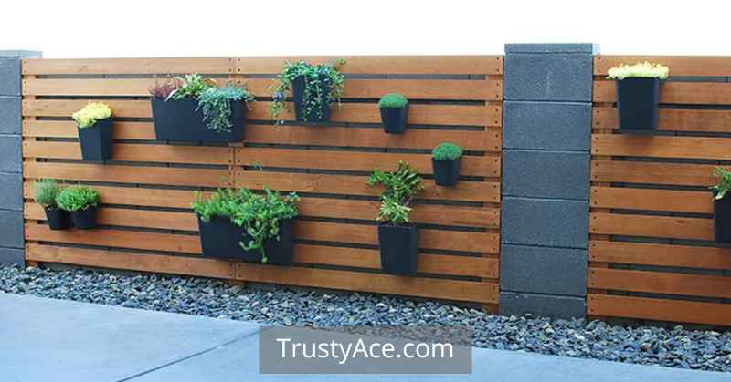 Backyard Wood Fence Ideas With Hanging Plants