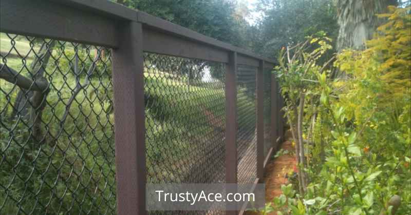 Black Chain Link Wood Fence Ideas With Wood Posts