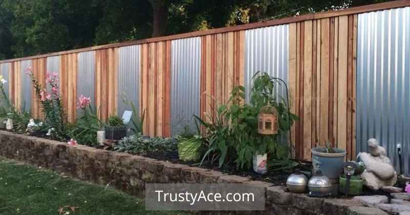 Wood Fence Ideas And Corrugated Metal