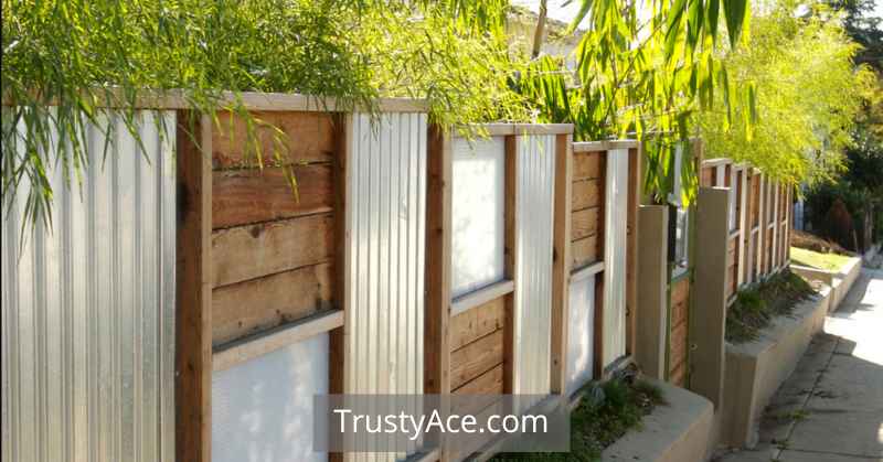 Corrugated Metal And Wood Fence Ideas