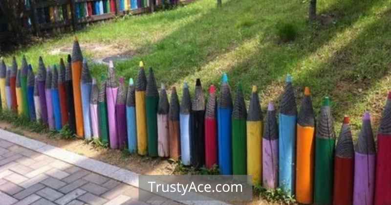 Wood Fence Ideas With Crayon Pencil