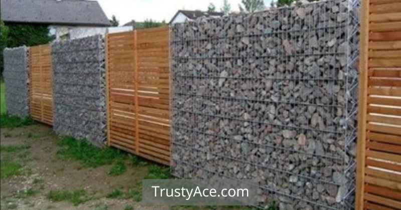 Gabion And Wood Fence Ideas