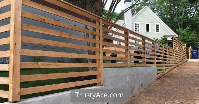 Horizontal Cedar Wood Fence Ideas