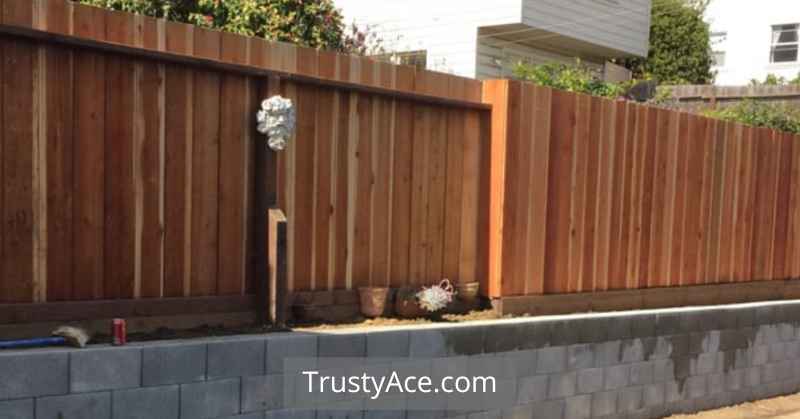 Wood Fence Ideas Cinder Block