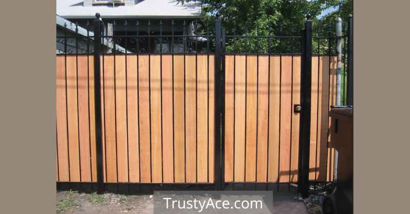 Wrought Iron With Wood Slats Wood Fence Ideas